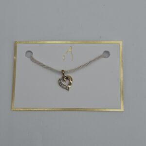 Gold Plated .925 Sterling Silver Heart Pendant Diamond Accent